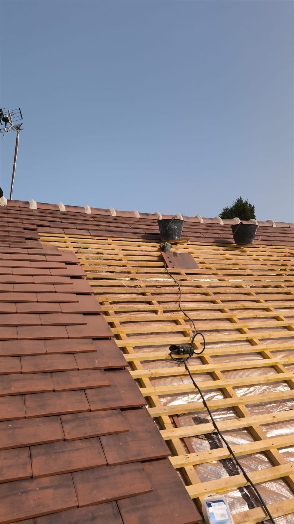Réfection de toiture avec liteaux et écran isolant